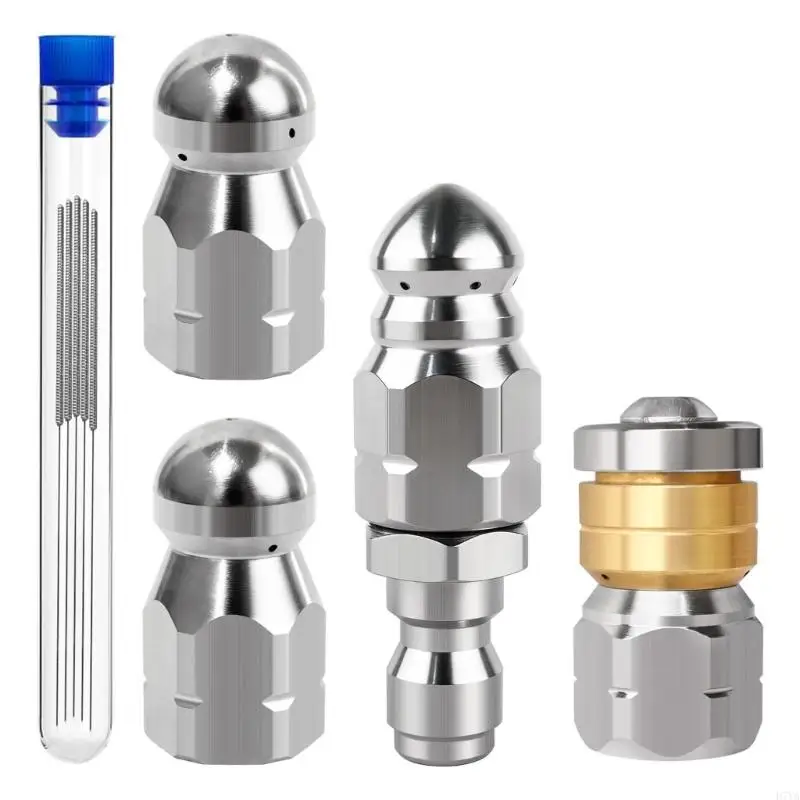 Stainless Steel Sewer Jetter Nozzle Rotating Button Nose Heavy Duty Quick for Pressure Washers to 5000PSI D7YA
Stainless Steel Sewer Jetter Nozzle Rotating Button Nose Heavy Duty Quick for Pressure Washers to 5000PSI D7YA