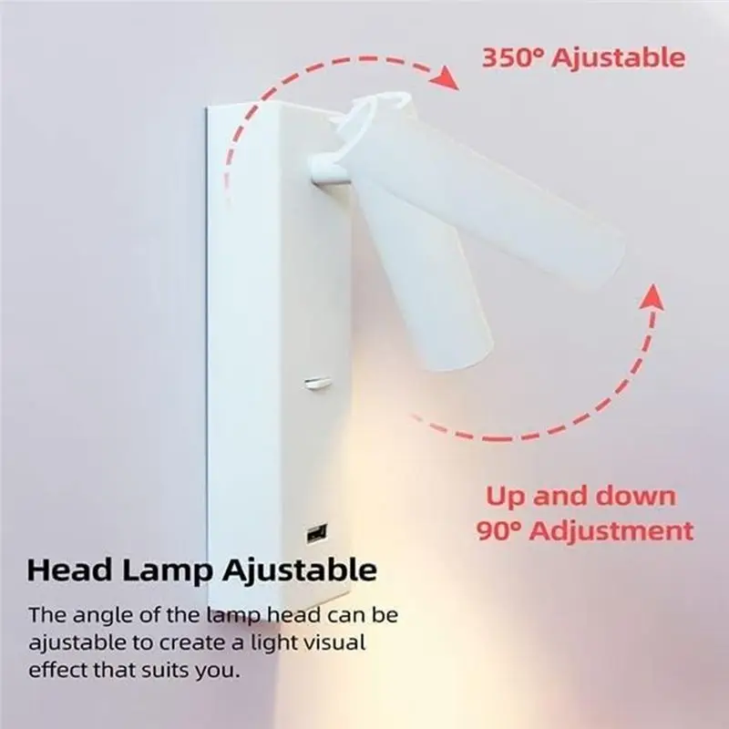 Rotatable Folding Lamp Rechargeable Wall Lamp Hotel Engineering Bedside Wall Spotlight Indoor Decorative Lamp (White)
Rotatable Folding Lamp Rechargeable Wall Lamp Hotel Engineering Bedside Wall Spotlight Indoor Decorative Lamp (White)