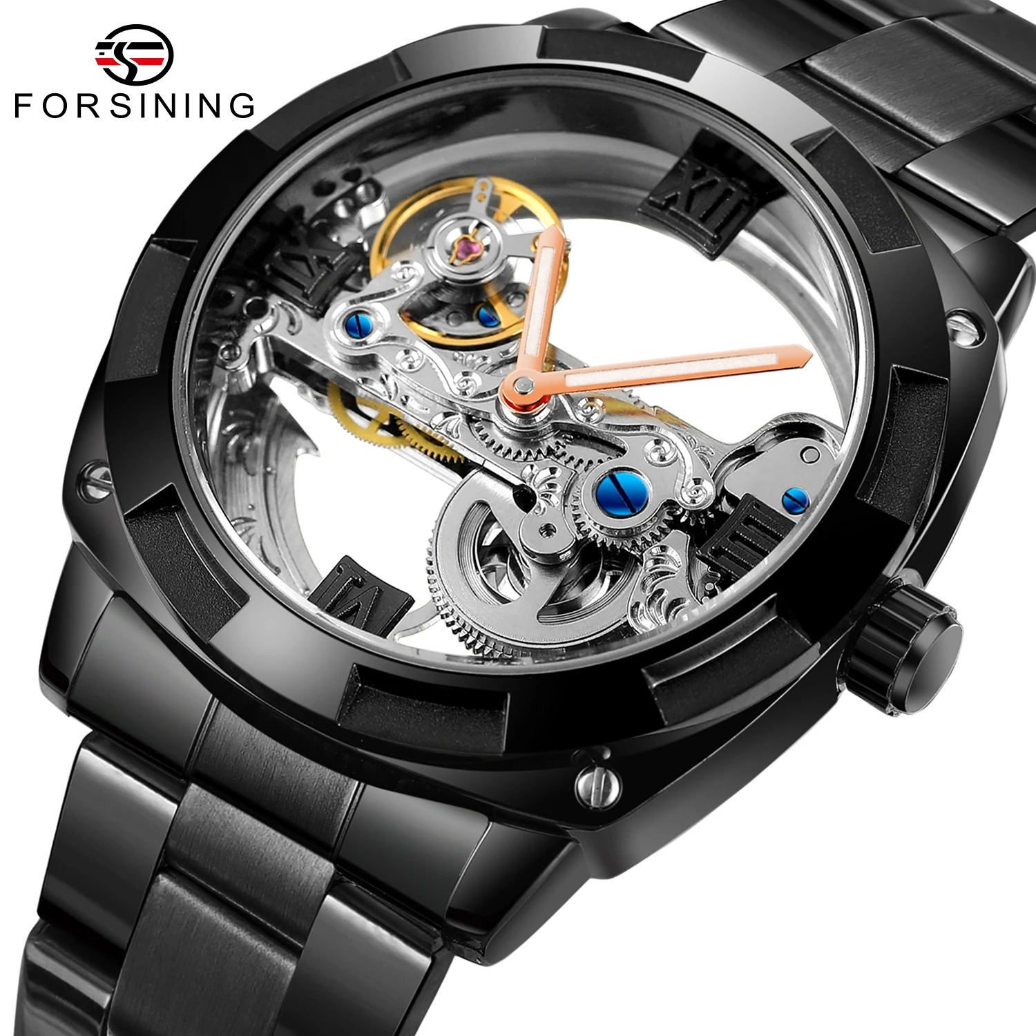 FORSINING High-end Luxury Man Watches Automatic Mechanical Transparent Carved Movement Stainless Steel Waterproof Fashion Clock
FORSINING High-end Luxury Man Watches Automatic Mechanical Transparent Carved Movement Stainless Steel Waterproof Fashion Clock