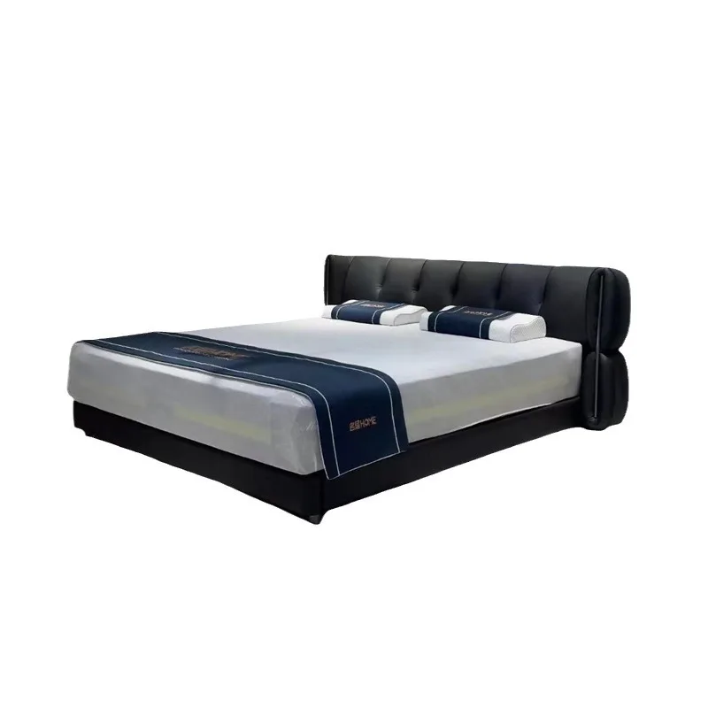 Black Italian master bedroom leather soft bed simple modern storage leather soft bed
Black Italian master bedroom leather soft bed simple modern storage leather soft bed