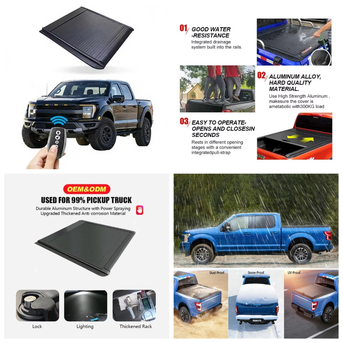 Krono Wild Premium Aluminum Alloy Manual Roll-Up Tonneau Cover Tailbox Waterproof No-Drill Installation
Krono Wild Premium Aluminum Alloy Manual Roll-Up Tonneau Cover Tailbox Waterproof No-Drill Installation