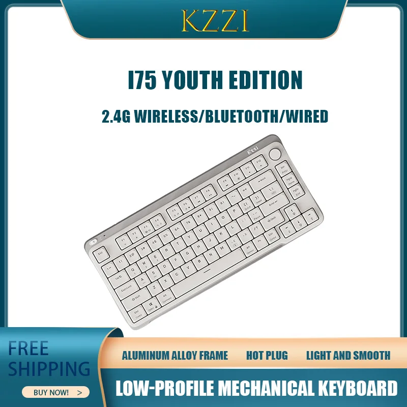 Kzzi I75 Youth Edition Wireless Mechanical Keyboard 80 Keys Ergonomic Tri-Mode 3750mAh PC Esports Laptop Gaming Keyboard Gift
Kzzi I75 Youth Edition Wireless Mechanical Keyboard 80 Keys Ergonomic Tri-Mode 3750mAh PC Esports Laptop Gaming Keyboard Gift