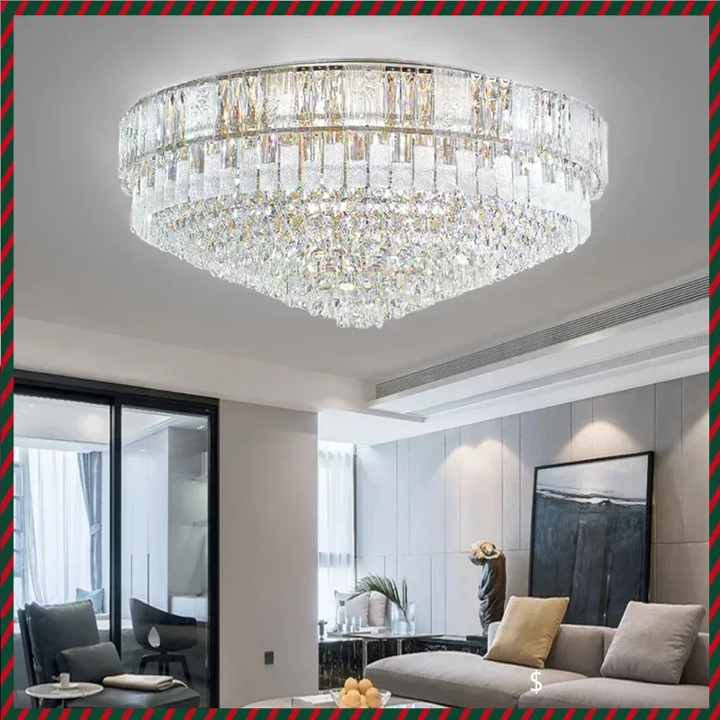 Modern Luxury Crystal Silver LED Big Ceiling Light for Dining Room round Taper Shape Home Decor New Ceiling Lamp
Modern Luxury Crystal Silver LED Big Ceiling Light for Dining Room round Taper Shape Home Decor New Ceiling Lamp