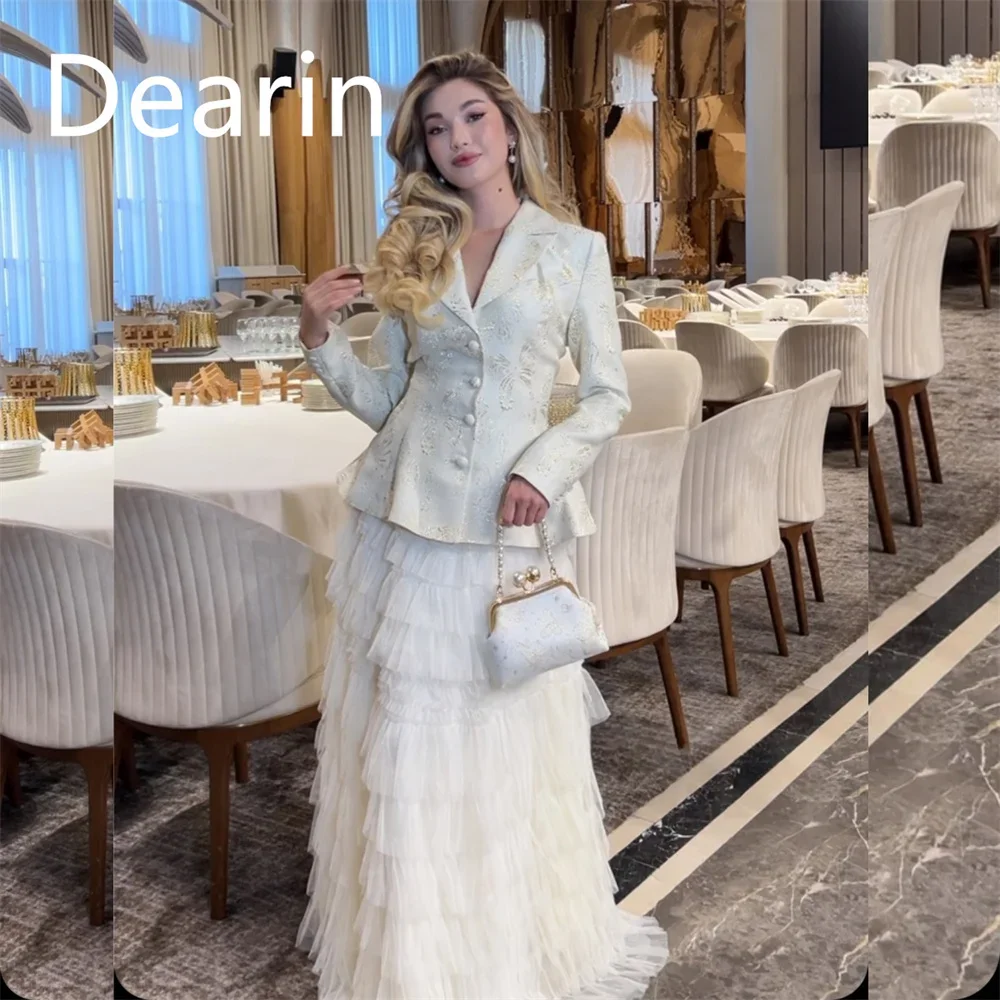Customized Formal Gown Evening Prom Dress Dearin V-neck A-line Floor Length Skirts Layered Fold Bespoke Occasion Dresses Women
Customized Formal Gown Evening Prom Dress Dearin V-neck A-line Floor Length Skirts Layered Fold Bespoke Occasion Dresses Women