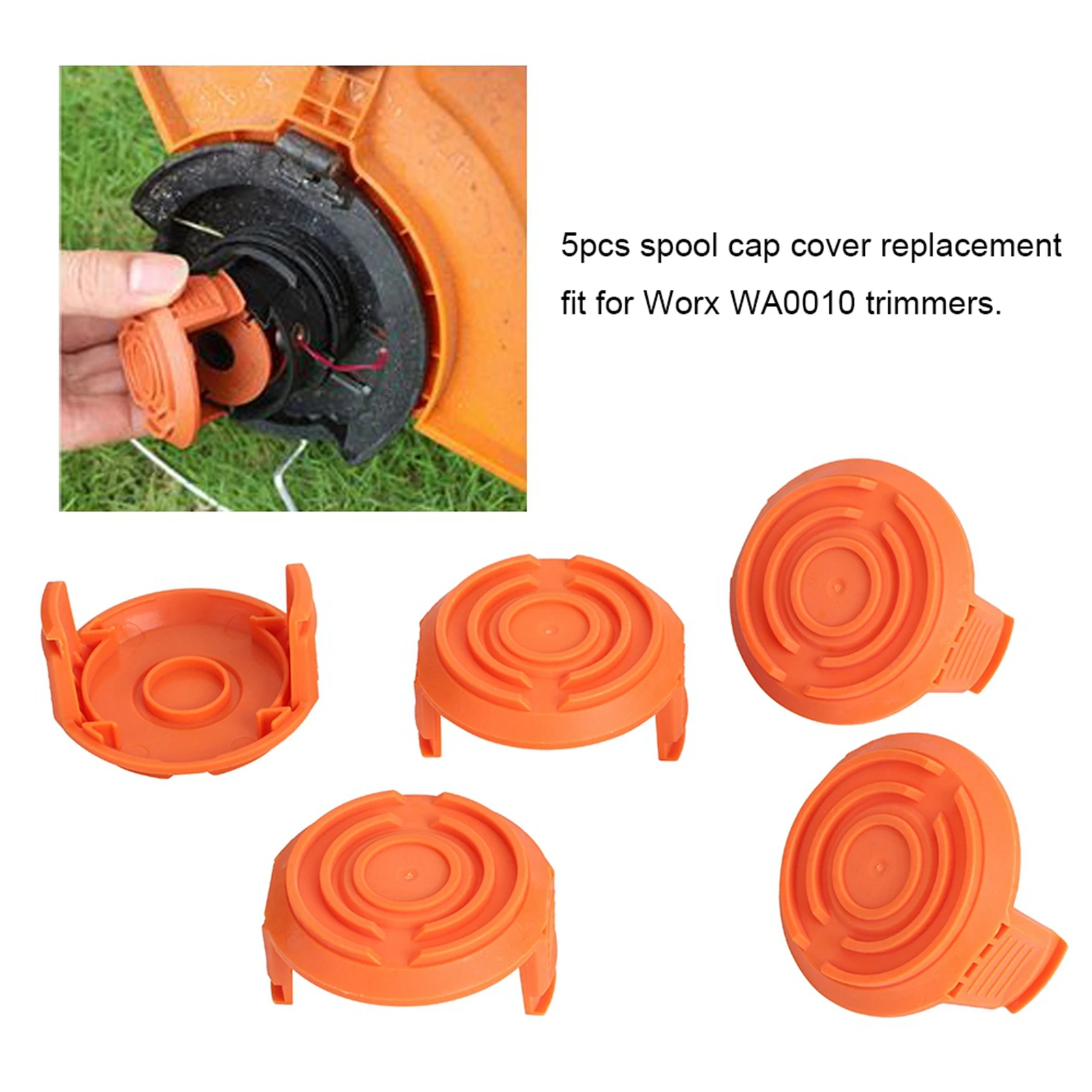 Spool Cap Cover, 5pcs Grass Trimmer Spool Cap Cover Replacement Fit for WA0010 Trimmers
Spool Cap Cover, 5pcs Grass Trimmer Spool Cap Cover Replacement Fit for WA0010 Trimmers