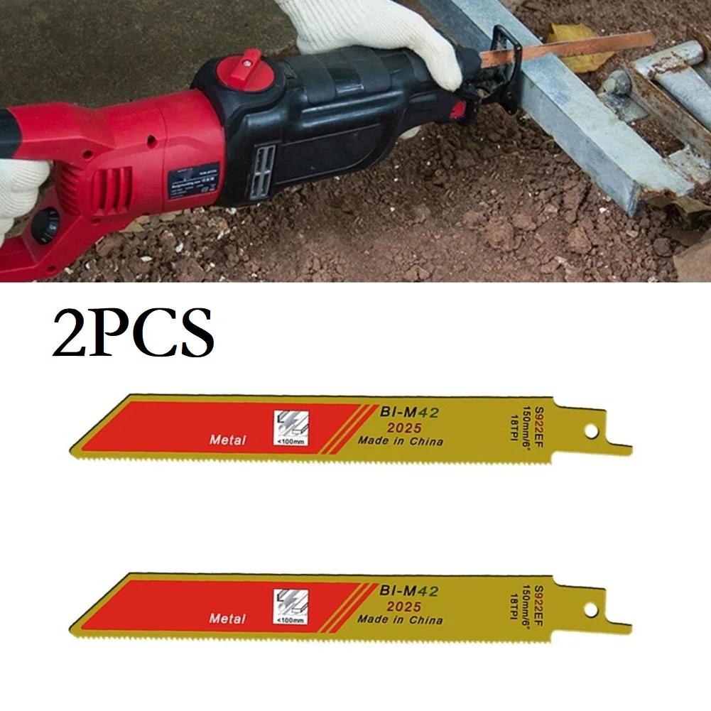 2pcs 150mm S922EF Reciprocating Saw Blade Bi-metal Saw For Metal Wood Railway Machining Pipe Cutting Power Tool Accessories
2pcs 150mm S922EF Reciprocating Saw Blade Bi-metal Saw For Metal Wood Railway Machining Pipe Cutting Power Tool Accessories