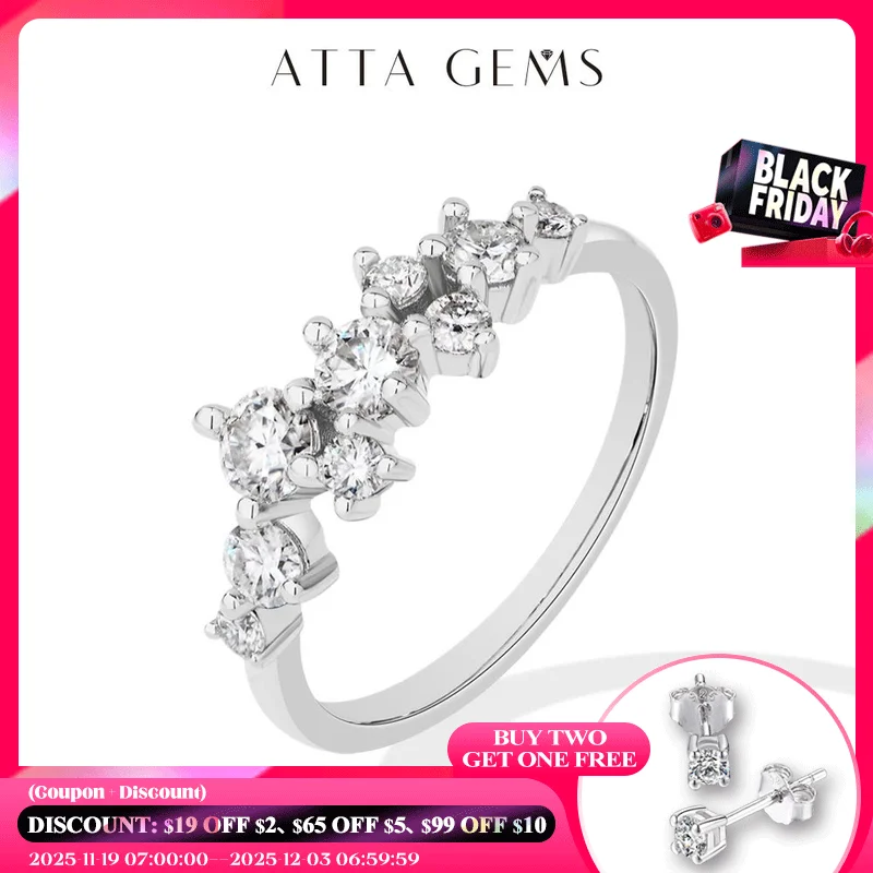 ATTAGEMS Sparkling Moissanite Diamond Ring DVVS1 Round Cut Solid 925 Sterling Sliver Rings forWomen Party Fashion Design Jewelry
ATTAGEMS Sparkling Moissanite Diamond Ring DVVS1 Round Cut Solid 925 Sterling Sliver Rings forWomen Party Fashion Design Jewelry