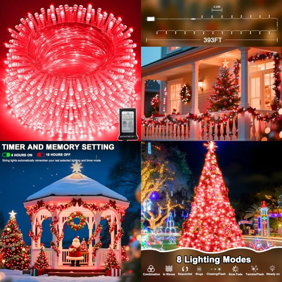 393 Feet 1000 LED String Lights Outdoor Indoor, Christams String Lights Waterproof 8 Modes and Timer, Fairy Lights Plug in for
393 Feet 1000 LED String Lights Outdoor Indoor, Christams String Lights Waterproof 8 Modes and Timer, Fairy Lights Plug in for