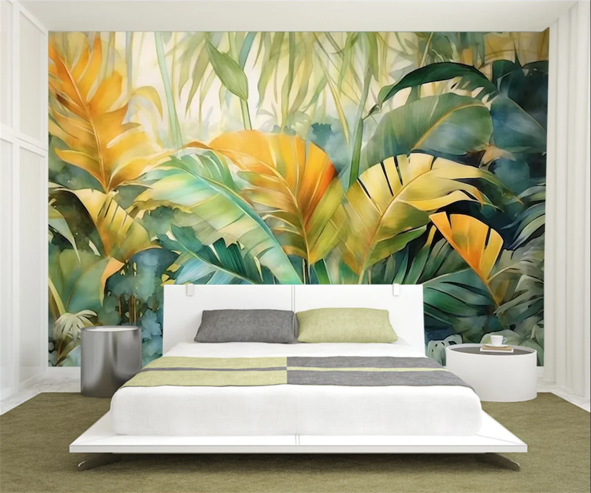 Индивидуальные фотообои с абстрактным рисунком листьев банана в юго-восточной Азии, 3D-обои для стены за телевизором, для гостиной и спальни
Индивидуальные фотообои с абстрактным рисунком листьев банана в юго-восточной Азии, 3D-обои для стены за телевизором, для гостиной и спальни