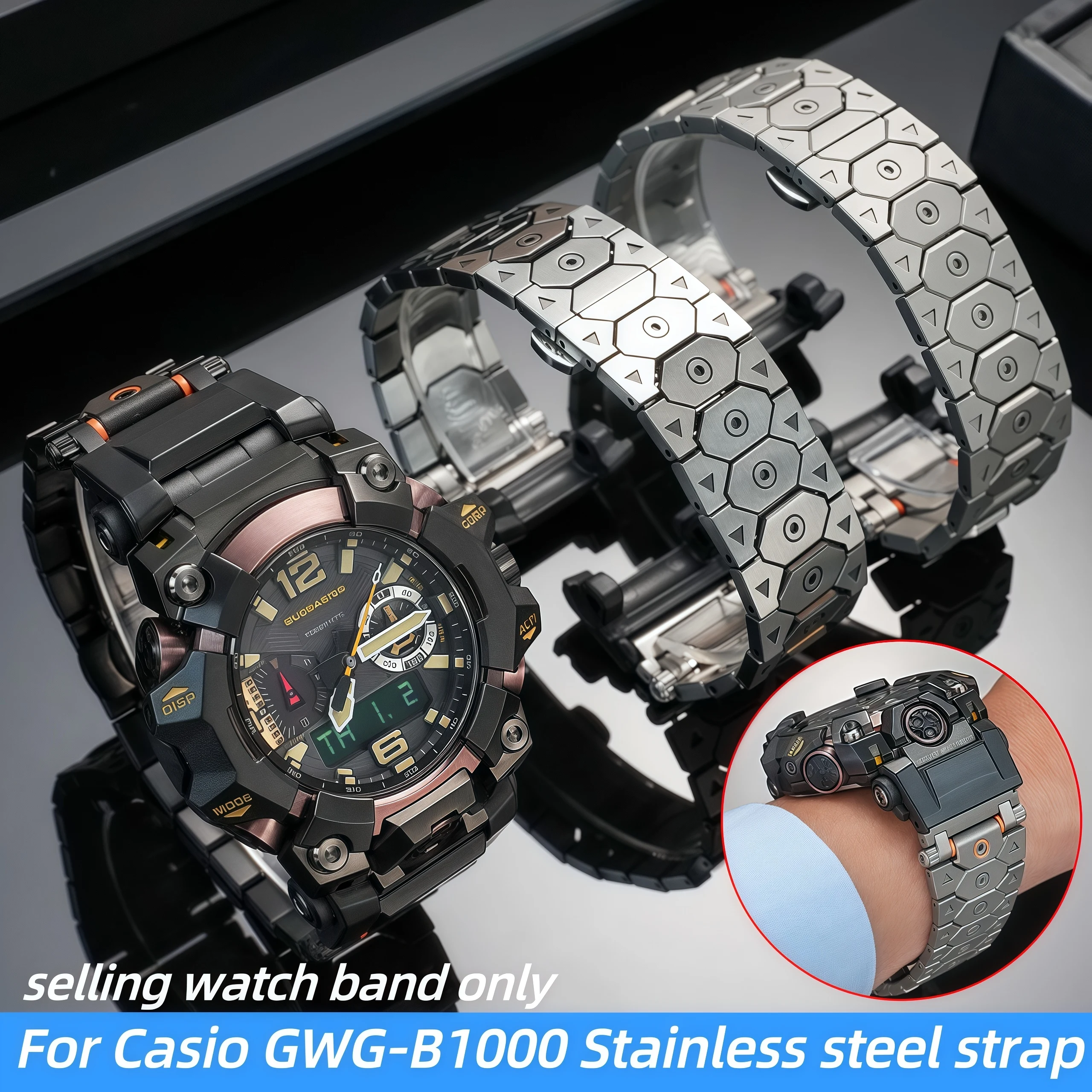 GWG-B1000 metal watchband For Casio G-SHOCK GWG-B1000 modified Men Stainless steel watch strap Trendy Sport bracelet Accessories
GWG-B1000 metal watchband For Casio G-SHOCK GWG-B1000 modified Men Stainless steel watch strap Trendy Sport bracelet Accessories