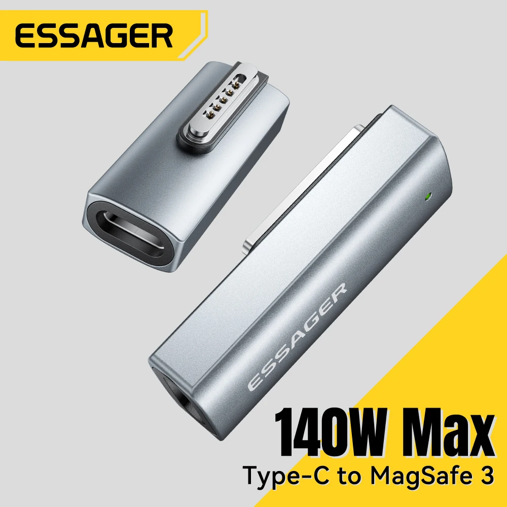 Essager PD 140W Magnetic USB C TO Magsafe3 OTG Adapter Fast Charging For Macbook
Essager PD 140W Magnetic USB C TO Magsafe3 OTG Adapter Fast Charging For Macbook