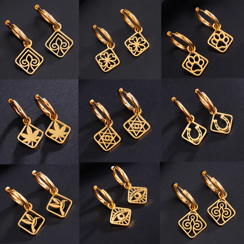 Cute Cat Paw Pendent Drop Earrings for Woman Stainless Steel Classic Lucky Clover Hoop Earrings Jewelry Party Girls Best Gifts
Cute Cat Paw Pendent Drop Earrings for Woman Stainless Steel Classic Lucky Clover Hoop Earrings Jewelry Party Girls Best Gifts