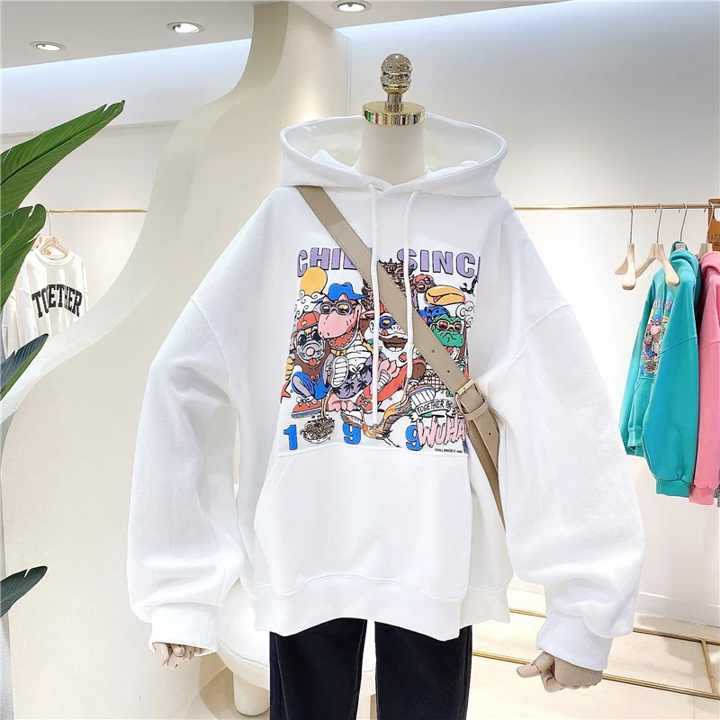 Japanese Cartoon Vintage Hoodie Oversize Fleece Early Autumn Top Women's Loose Fit Long Sleeve Cotton Polyester Blend
Japanese Cartoon Vintage Hoodie Oversize Fleece Early Autumn Top Women's Loose Fit Long Sleeve Cotton Polyester Blend