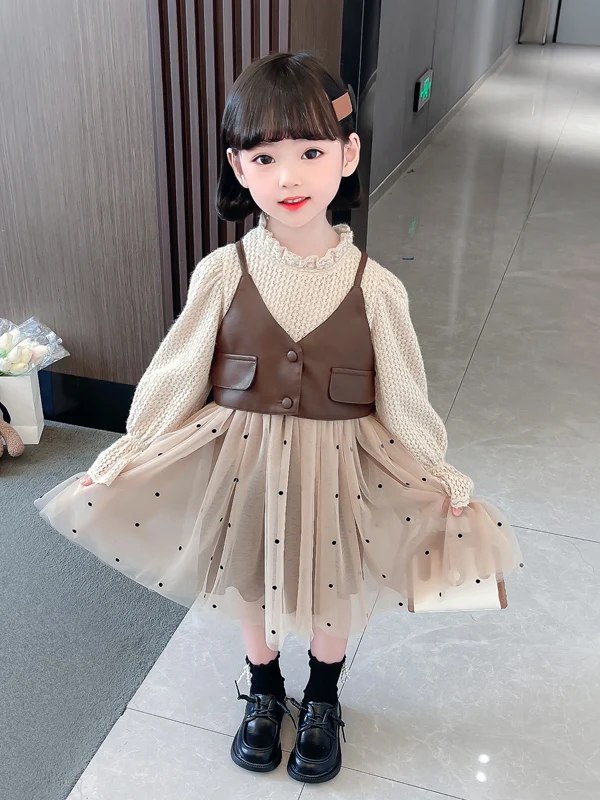 Girls round Ne Dr Two-Piece Set Baby Faionable Korean Sle Long Sve Cotton Casual Outfit for Autumn Season
Girls round Ne Dr Two-Piece Set Baby Faionable Korean Sle Long Sve Cotton Casual Outfit for Autumn Season