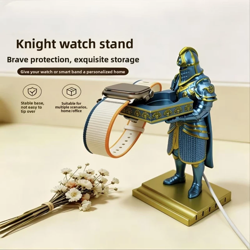 New Style Standing Executive Blue and Gold Knight Storage Ornament, Creative Armor Soldier Watch Stand Gift
New Style Standing Executive Blue and Gold Knight Storage Ornament, Creative Armor Soldier Watch Stand Gift