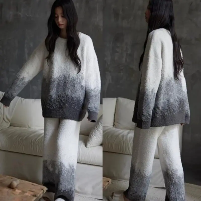 Женский пижамный костюм градиентного цвета, осенне-зимний коралловый флис, мягкая домашняя одежда, которую можно носить в качестве верхней одежды, одежда для сна с круглым вырезом и капюшоном, пижама
Женский пижамный костюм градиентного цвета, осенне-зимний коралловый флис, мягкая домашняя одежда, которую можно носить в качестве верхней одежды, одежда для сна с круглым вырезом и капюшоном, пижама