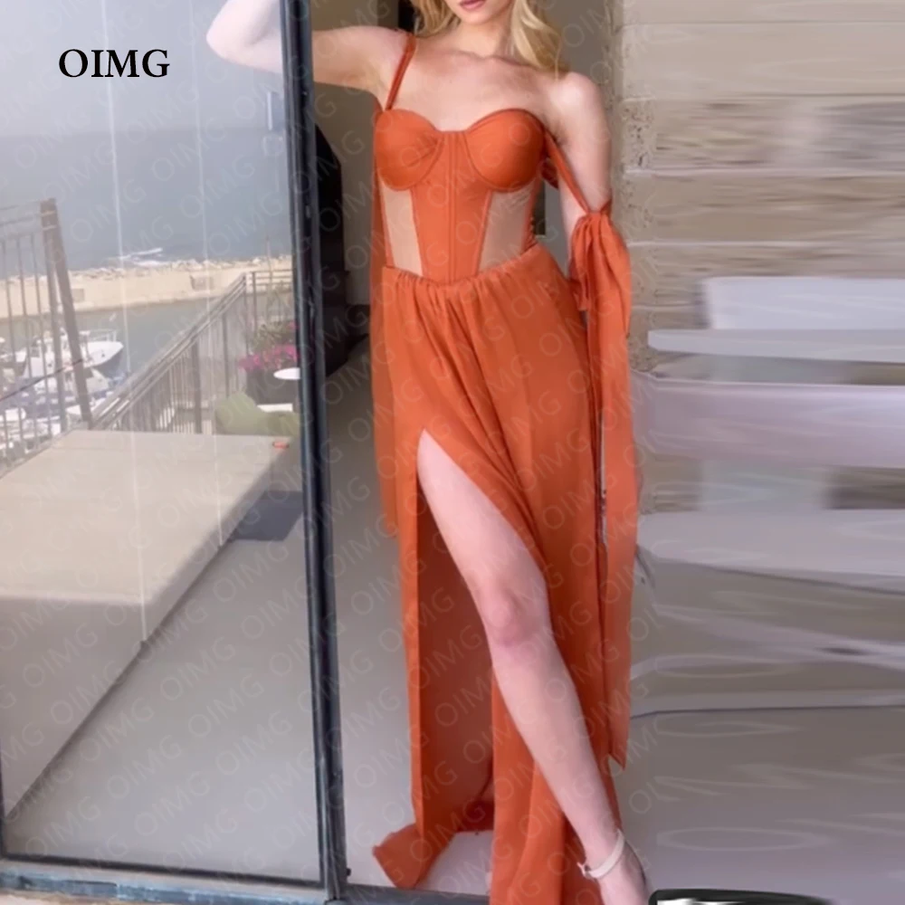 OIMG Orange Chiffon Long Side Split Formal Event Party Dresses A Line Sleeveless Event Evening Gowns Night Club Dress Vestidos
OIMG Orange Chiffon Long Side Split Formal Event Party Dresses A Line Sleeveless Event Evening Gowns Night Club Dress Vestidos