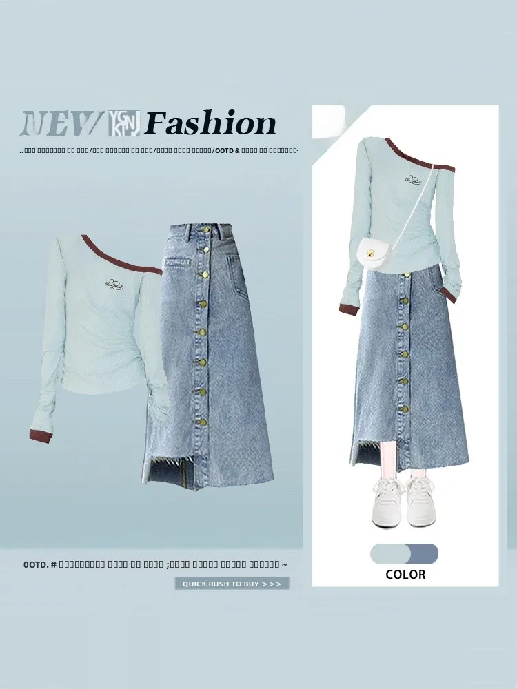 Spring Design Color Colion oulder Bared Long Sve T irt High Waist Button f Skirt Two Piece Set Women Anti Aging ...
Spring Design Color Colion oulder Bared Long Sve T irt High Waist Button f Skirt Two Piece Set Women Anti Aging ...