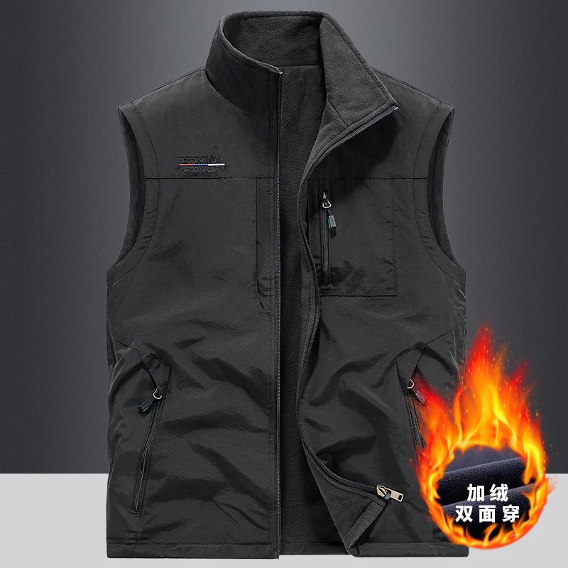Simple Outdoor Sports Men's Vest Male Work Jacket Fleece Outdoor Double Side Wear Vest Warm Brand Casual Hiking Fishing Vest
Simple Outdoor Sports Men's Vest Male Work Jacket Fleece Outdoor Double Side Wear Vest Warm Brand Casual Hiking Fishing Vest