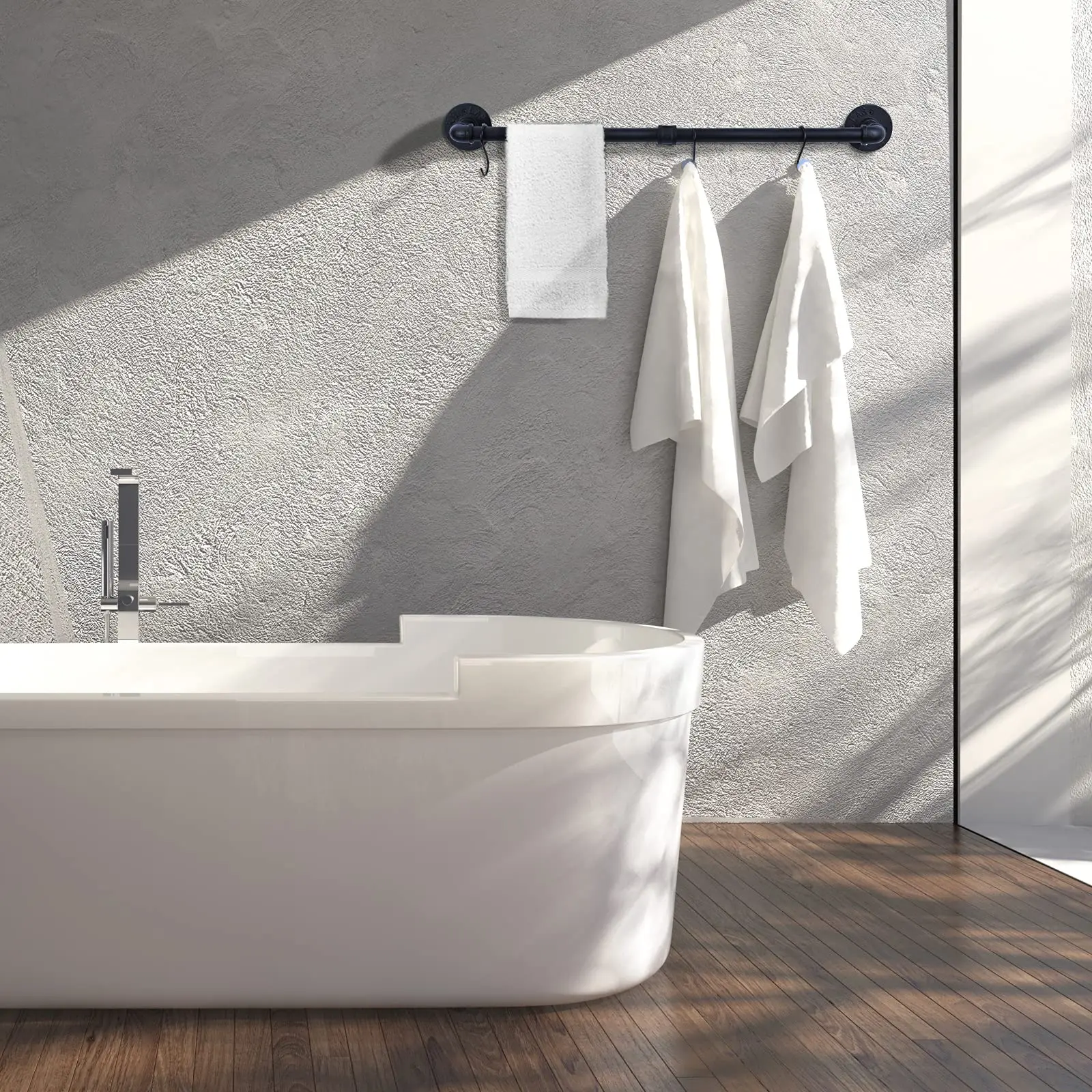 Industrial Black Pipe Towel Bar 33.4 Inch Wall Mounted Heavy Duty Bathroom Towel Rack
Industrial Black Pipe Towel Bar 33.4 Inch Wall Mounted Heavy Duty Bathroom Towel Rack