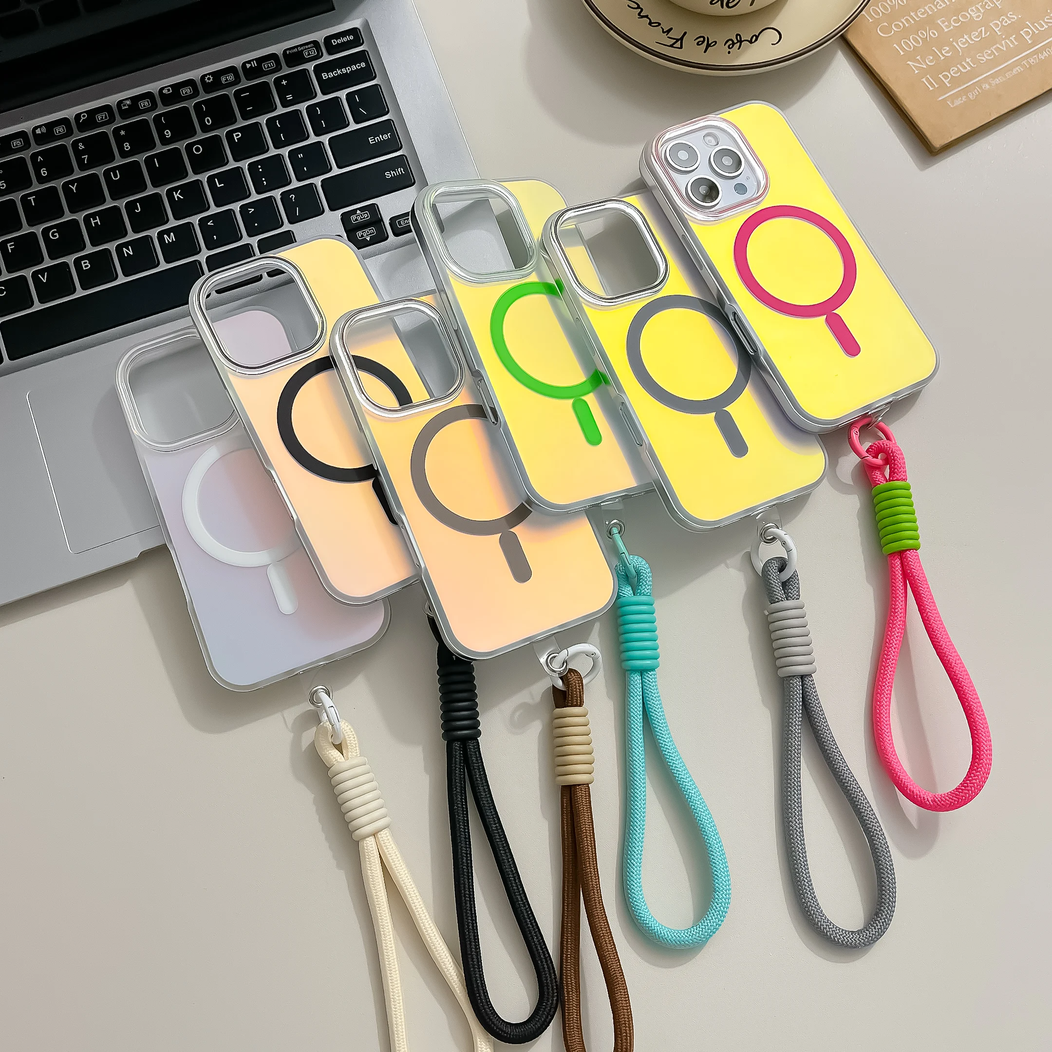 Laser Gradient Colorful Matte Phone Case for iPhone 13 14 15 16 Pro Max Wireless Charging Magnetic Wrist Strap Bracelet Cover
Laser Gradient Colorful Matte Phone Case for iPhone 13 14 15 16 Pro Max Wireless Charging Magnetic Wrist Strap Bracelet Cover