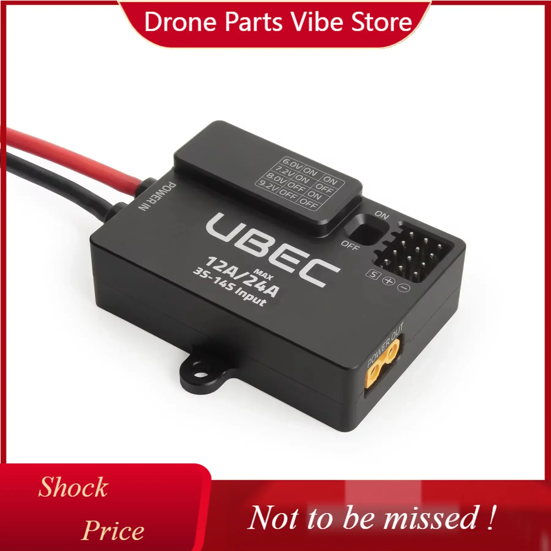 DP HolyBro s New UBEC 12A (3-14S) XT30 DC-DC Regulator with High Efficiency and 4-Channel Parallel Pin Outputs for Servos
DP HolyBro s New UBEC 12A (3-14S) XT30 DC-DC Regulator with High Efficiency and 4-Channel Parallel Pin Outputs for Servos