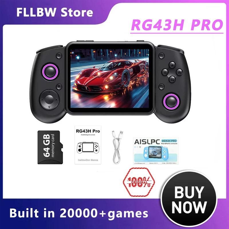 FLLBW RG43H Pro Retro Handheld Game Console 4.3 Inch IPS Screen Built-in 22000+ Games Support WiFi Online Play Portable Game
FLLBW RG43H Pro Retro Handheld Game Console 4.3 Inch IPS Screen Built-in 22000+ Games Support WiFi Online Play Portable Game