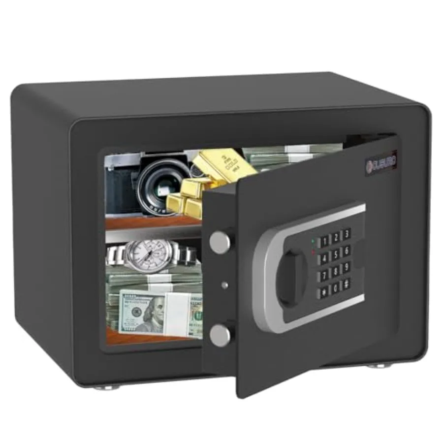 Safe - Small Home Security Safe for Money, Jewelry, Documents, Solid Steel Lock Box with Digital Electronic Security Keypad
Safe - Small Home Security Safe for Money, Jewelry, Documents, Solid Steel Lock Box with Digital Electronic Security Keypad