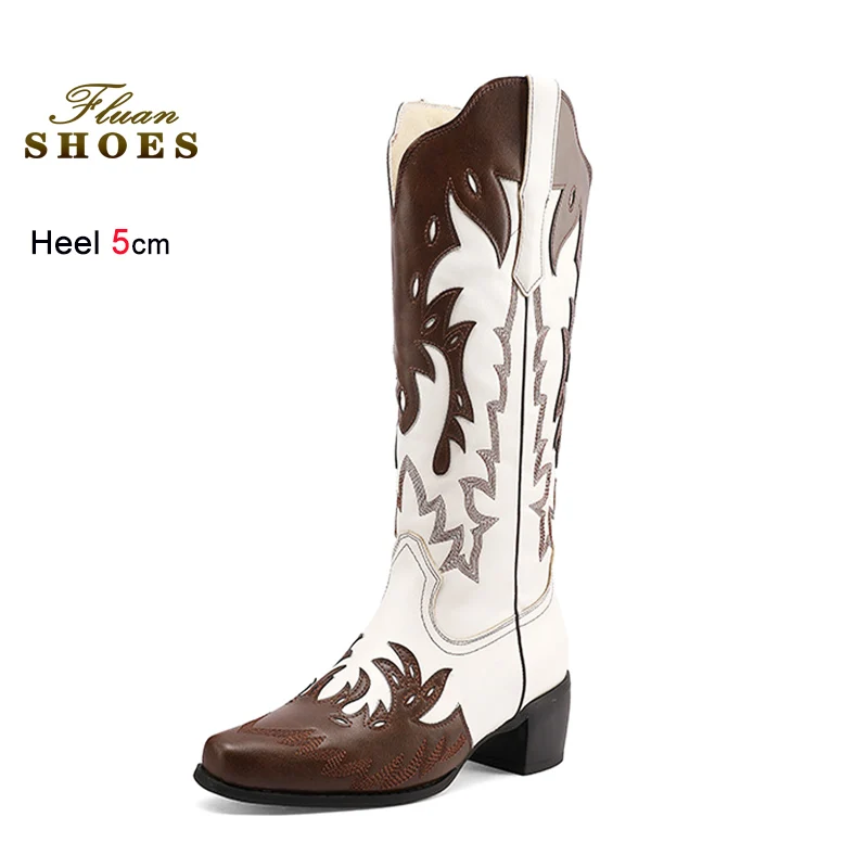 Europe and America Women's High Boots Western style Cowboy Shoes 5CM Chunky Heels Embroidery Square Toe Long Boots For Woman CD
Europe and America Women's High Boots Western style Cowboy Shoes 5CM Chunky Heels Embroidery Square Toe Long Boots For Woman CD