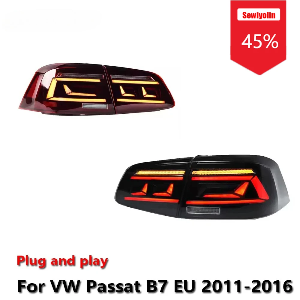 Sewiyolin Car LED Tail Light Assemblies For VW Passat B7 EU 2011-2016 Auto Fog DRL Brake Turn Signal Lamp Plug and Play
Sewiyolin Car LED Tail Light Assemblies For VW Passat B7 EU 2011-2016 Auto Fog DRL Brake Turn Signal Lamp Plug and Play