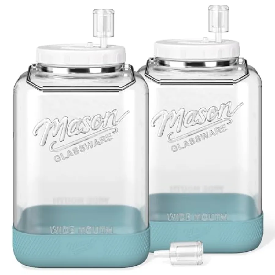 2 Pack Large Fermentation Jars with Airlock 2 Gallon Glass Jar with Airtight Lid-Wide Mouth Mason Jar with Handle and Non-slip
2 Pack Large Fermentation Jars with Airlock 2 Gallon Glass Jar with Airtight Lid-Wide Mouth Mason Jar with Handle and Non-slip
