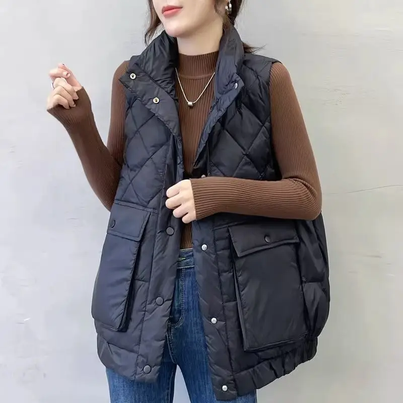 2024 Autumn Winter Women Solid Loose Vest Drawstring Stand Collar Jacket Cotton Padded Windproof Warm Waistcoat J67
2024 Autumn Winter Women Solid Loose Vest Drawstring Stand Collar Jacket Cotton Padded Windproof Warm Waistcoat J67