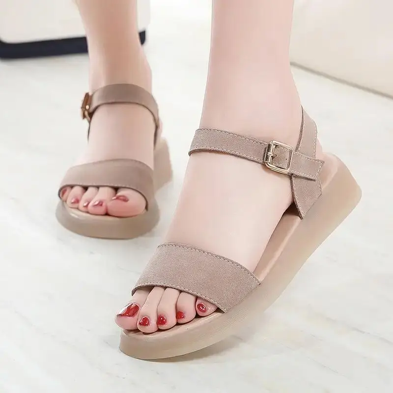 New Women's Summer Leather One Word Hollow Crystal Flat Sole Sandals Soft Sole Non Slip Buckle Strap Mom's Sandals
New Women's Summer Leather One Word Hollow Crystal Flat Sole Sandals Soft Sole Non Slip Buckle Strap Mom's Sandals