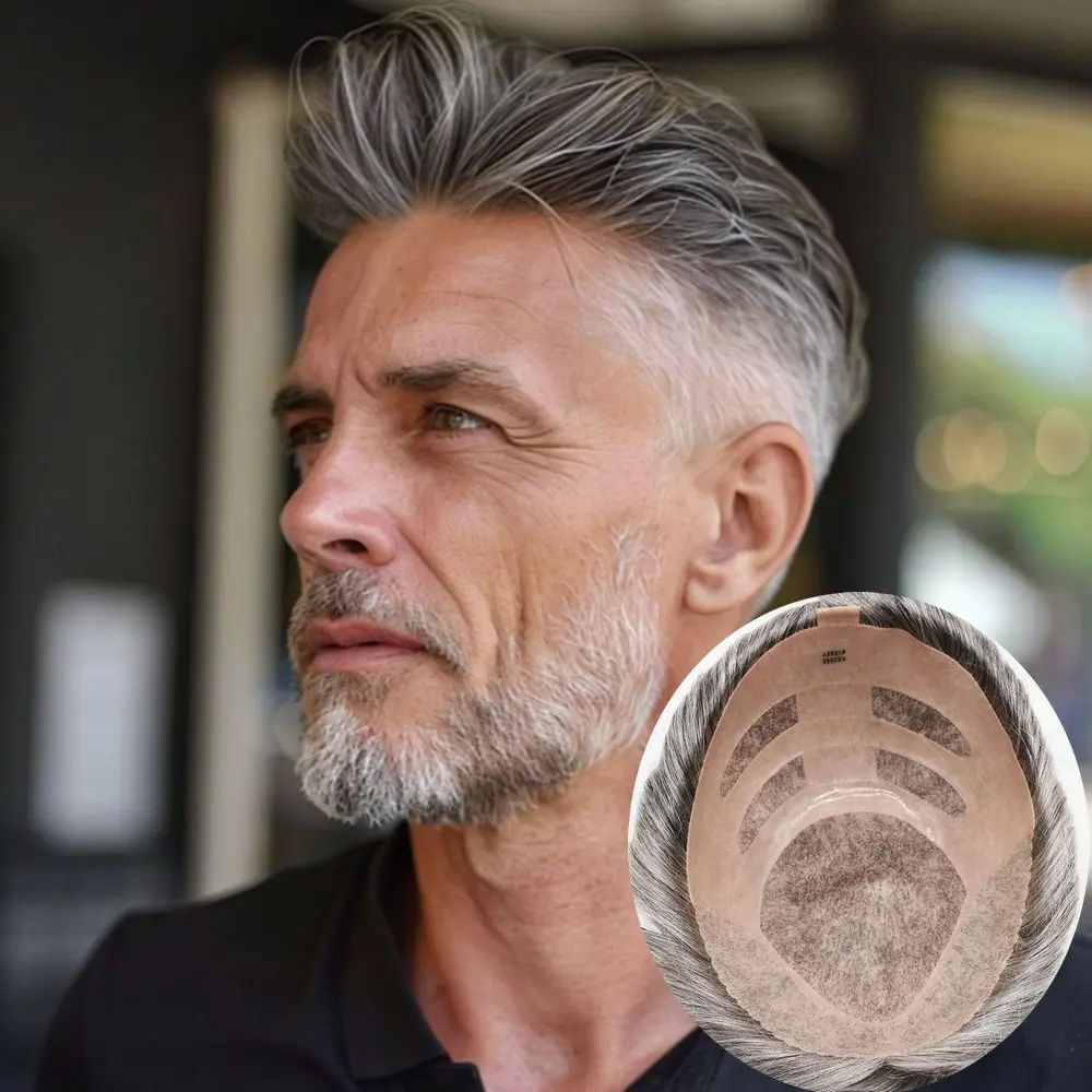 Men's Hairpiece Durable NPU Bond Base Toupee Human Hair For Baldness Capillary Prothesis Grey Black Male Hair Replacement System
Men's Hairpiece Durable NPU Bond Base Toupee Human Hair For Baldness Capillary Prothesis Grey Black Male Hair Replacement System