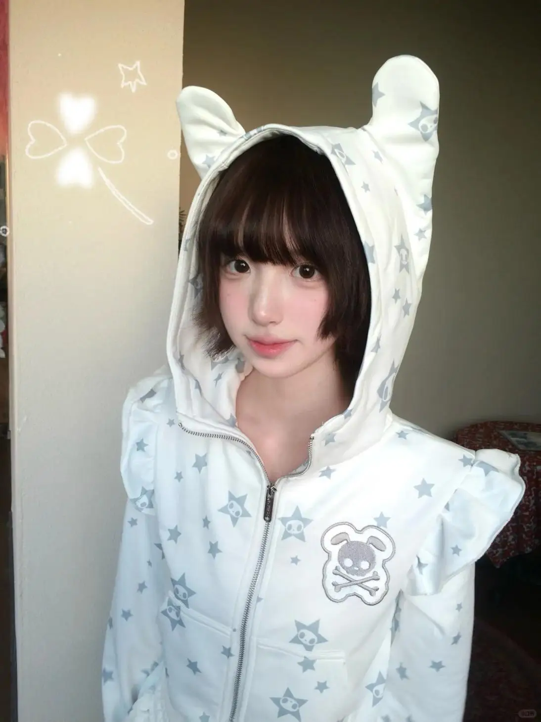 Flying Sleeve Fake Two Piece Star Skull Cute Ears Hooded Sweatshirt + Drawstring Pants 2 Piece Sets Womens Outfits Sport Suits
Flying Sleeve Fake Two Piece Star Skull Cute Ears Hooded Sweatshirt + Drawstring Pants 2 Piece Sets Womens Outfits Sport Suits