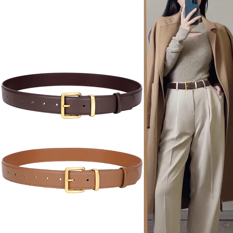 Ремень с золотой пряжкой 2025 года, женская мода, универсальная корейская версия, высококачественный простой декоративный кожаный ремень
Ремень с золотой пряжкой 2025 года, женская мода, универсальная корейская версия, высококачественный простой декоративный кожаный ремень