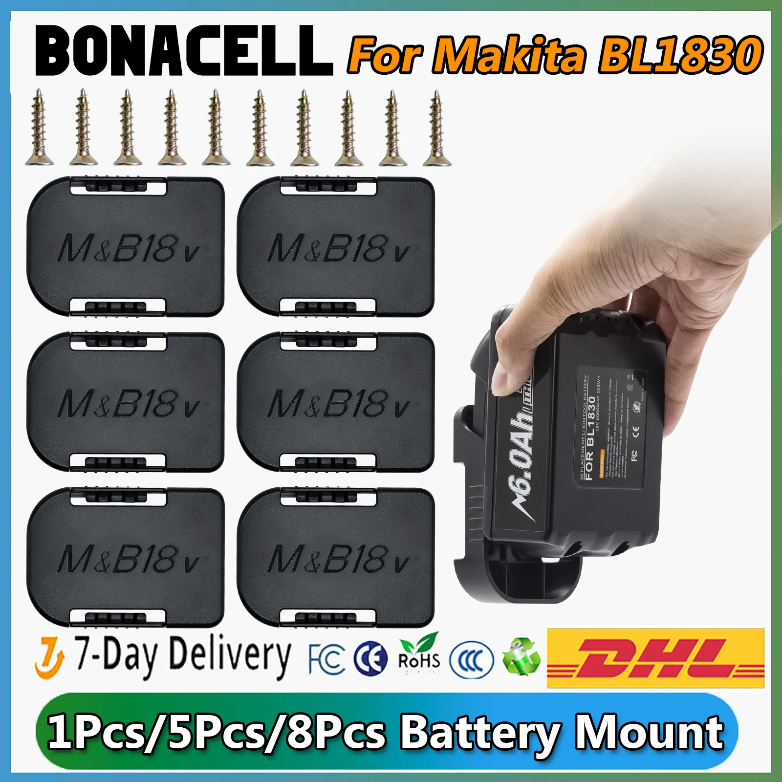 Bonacell For Makita BL1830 Battery Mount Holder BL1840 BL1850BL1860 Battery Accessories
Bonacell For Makita BL1830 Battery Mount Holder BL1840 BL1850BL1860 Battery Accessories