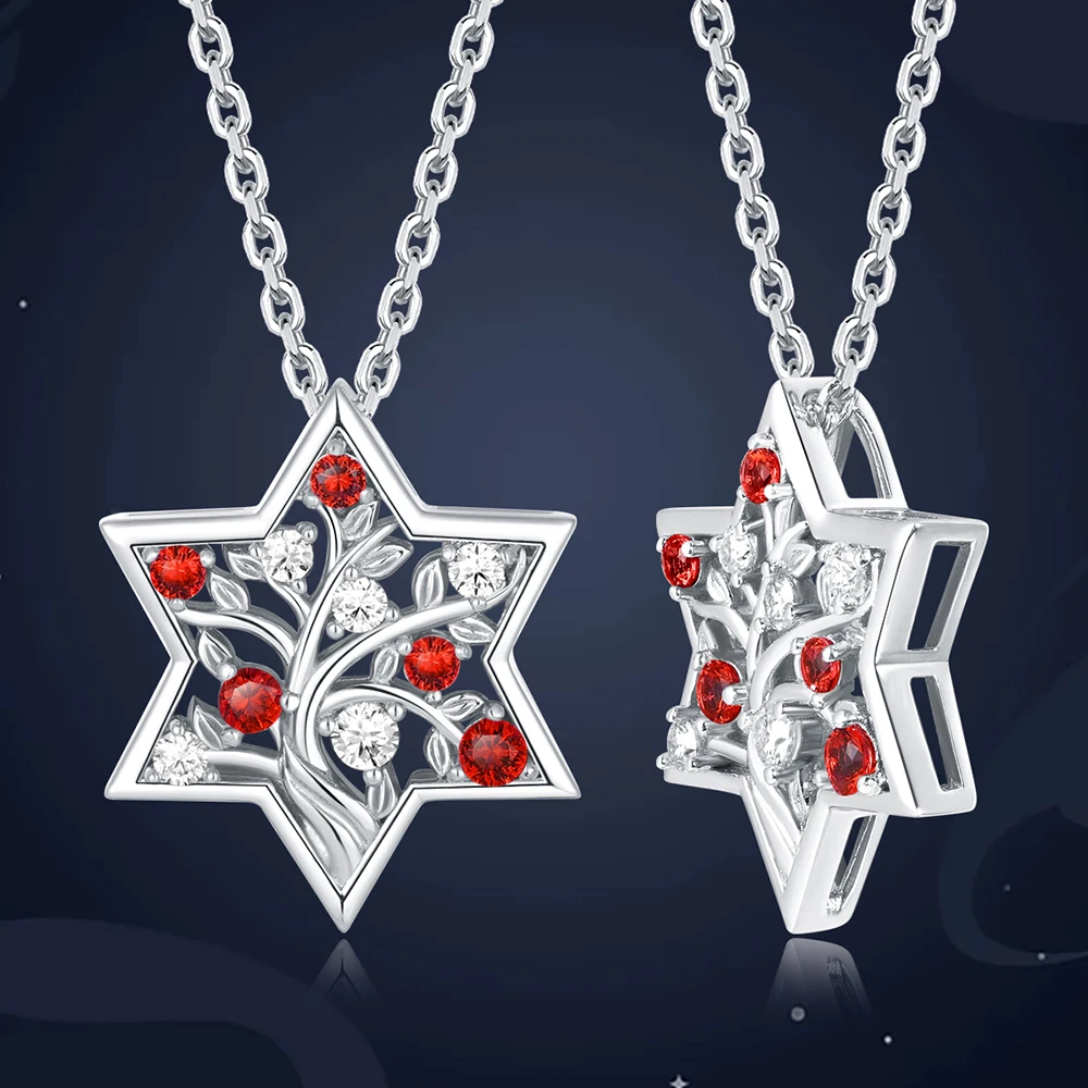 APIR Six-pointed Star&Tree of Life Moissanite Necklace for Women 925 Silver Lab-grown Ruby Pendant Necklace Luxury Jewelry Gifts
APIR Six-pointed Star&Tree of Life Moissanite Necklace for Women 925 Silver Lab-grown Ruby Pendant Necklace Luxury Jewelry Gifts