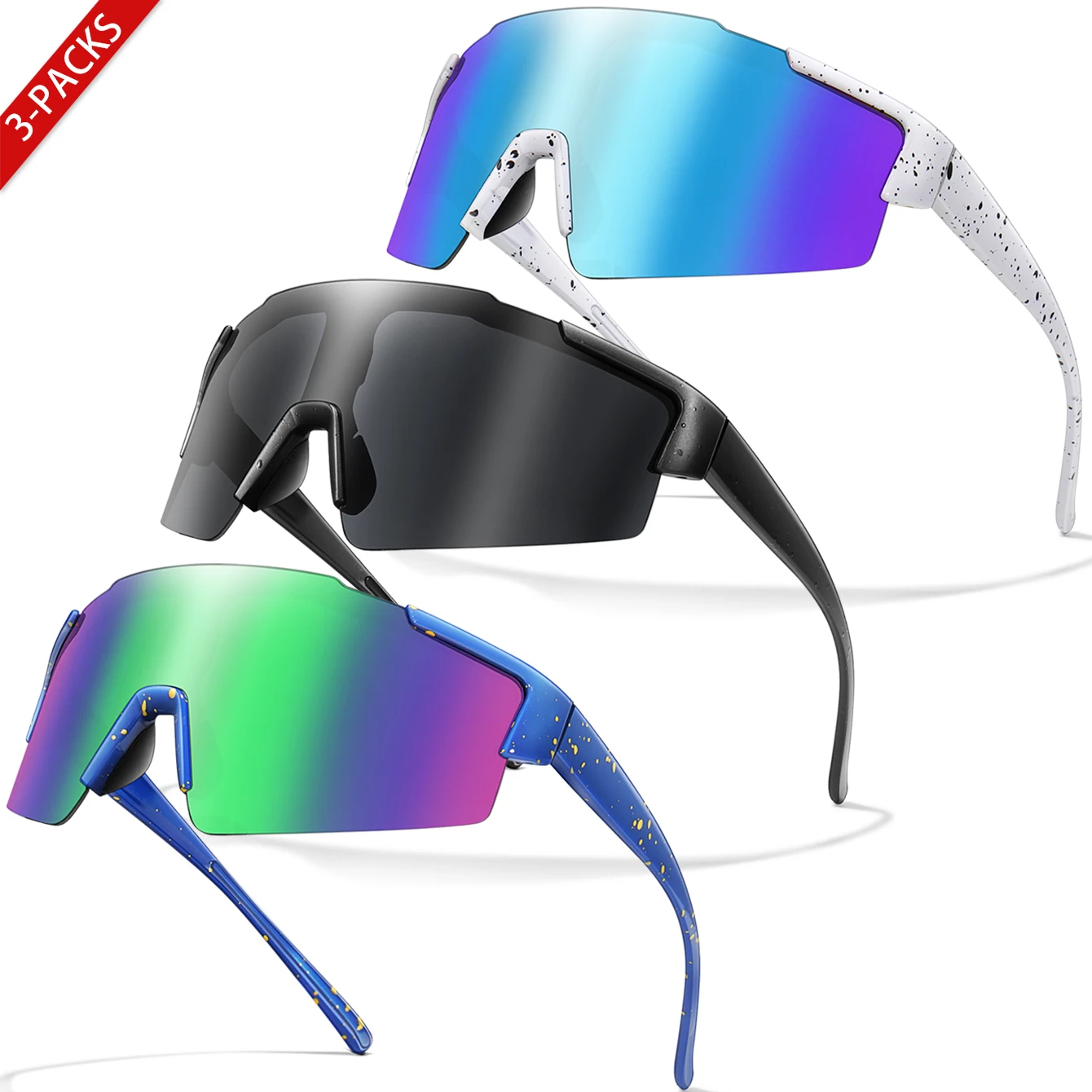 3 Pairs Fishing Sunglasses Sports Men Women Bike Glasses Cycling Mtb Bicycle Eyewear Large Windproof Goggles UV400
3 Pairs Fishing Sunglasses Sports Men Women Bike Glasses Cycling Mtb Bicycle Eyewear Large Windproof Goggles UV400