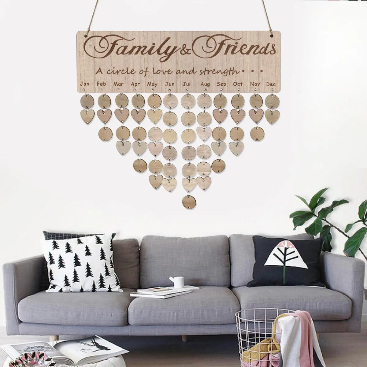 Family Birthday Reminder Calendar Wooden Plaque 1 Board 1 Rope 50 Discs Wall Hanging Decoration for Mothers Day Fathers Day
Family Birthday Reminder Calendar Wooden Plaque 1 Board 1 Rope 50 Discs Wall Hanging Decoration for Mothers Day Fathers Day