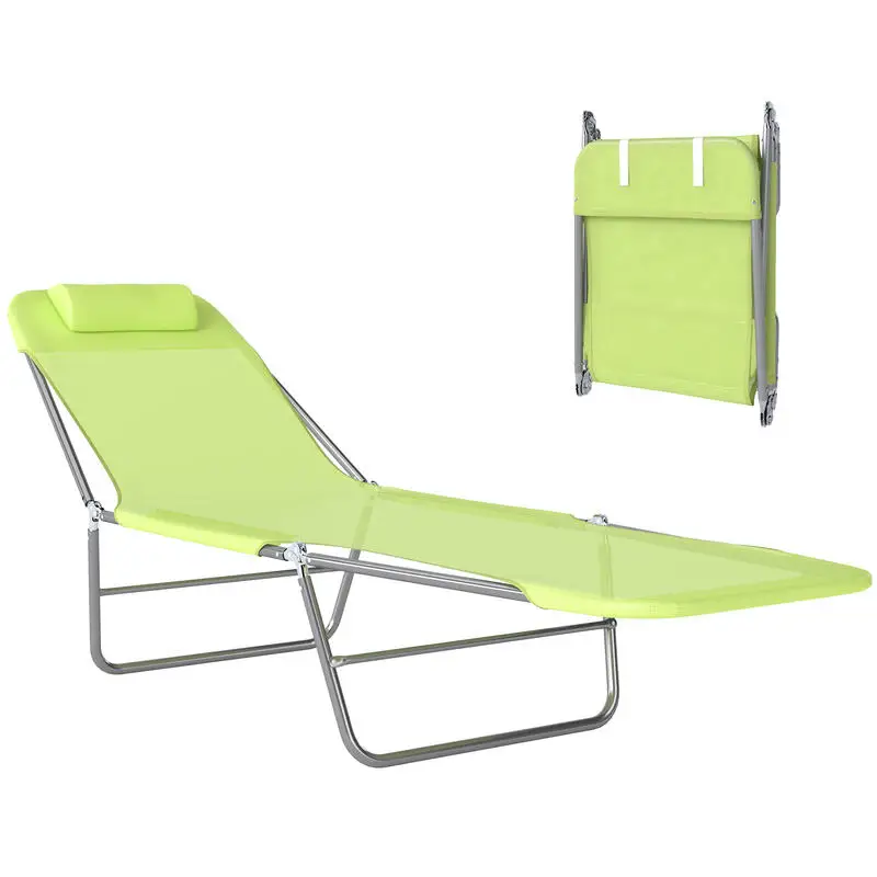 Outsunny Folding Chaise Lounge Pool Chairs, Outdoor Sun Tanning Chairs with Pillow, Reclining Back, Steel Frame & Breathable Mesh for Beach, Yard, Patio, Green
Outsunny Folding Chaise Lounge Pool Chairs, Outdoor Sun Tanning Chairs with Pillow, Reclining Back, Steel Frame & Breathable Mesh for Beach, Yard, Patio, Green