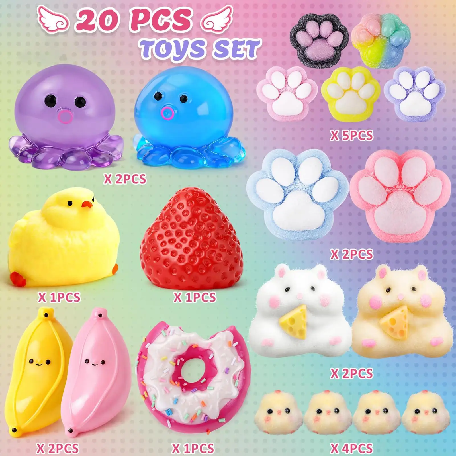 Squeeze Fidget Toys 20 Pieces Cartoon Slow Rising Party Favor Cute Squeeze Toys For Kid Boys Girls Children Teens Women Men
Squeeze Fidget Toys 20 Pieces Cartoon Slow Rising Party Favor Cute Squeeze Toys For Kid Boys Girls Children Teens Women Men