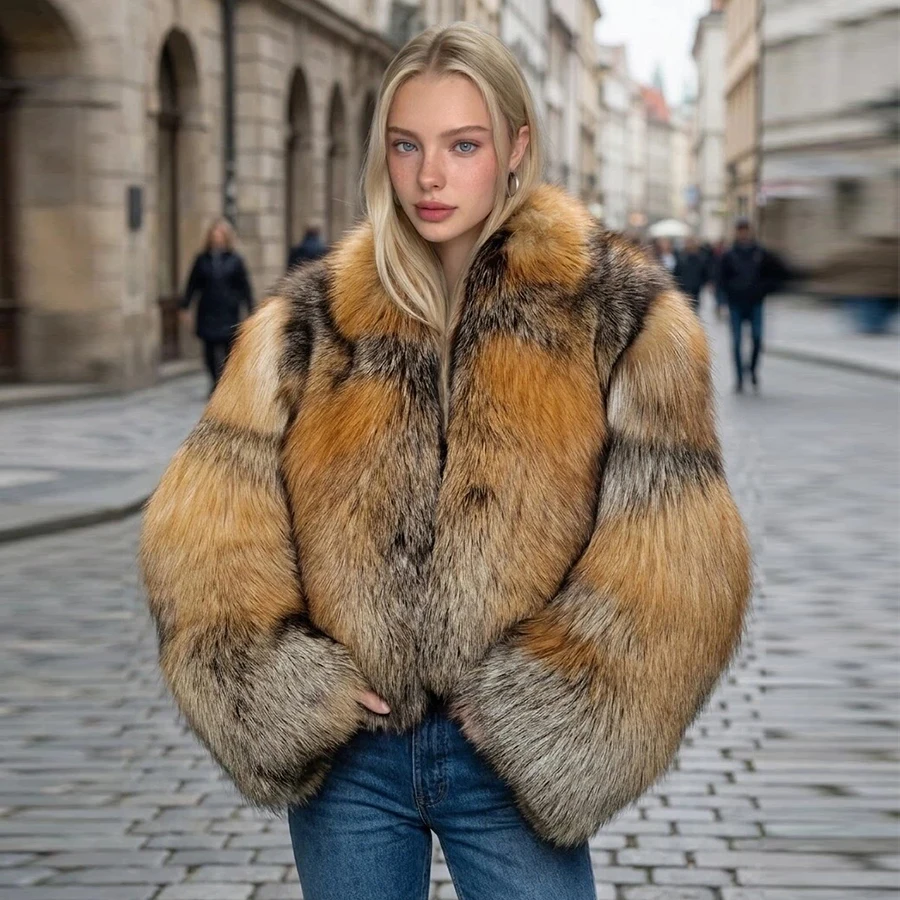 Collarless Fox Fur Coat For Woman Natural Fur Full Skin Jacket Genuine Fox Fur Outerwear Fashionable Real Fur Coat Short
Collarless Fox Fur Coat For Woman Natural Fur Full Skin Jacket Genuine Fox Fur Outerwear Fashionable Real Fur Coat Short