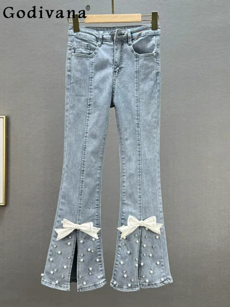 Heavy Industry European Denim Bootcut Jeans Women Fashion 2026 New High Waist Slim Fit Sweet Bow Diamond Bead Blue Trousers
Heavy Industry European Denim Bootcut Jeans Women Fashion 2026 New High Waist Slim Fit Sweet Bow Diamond Bead Blue Trousers