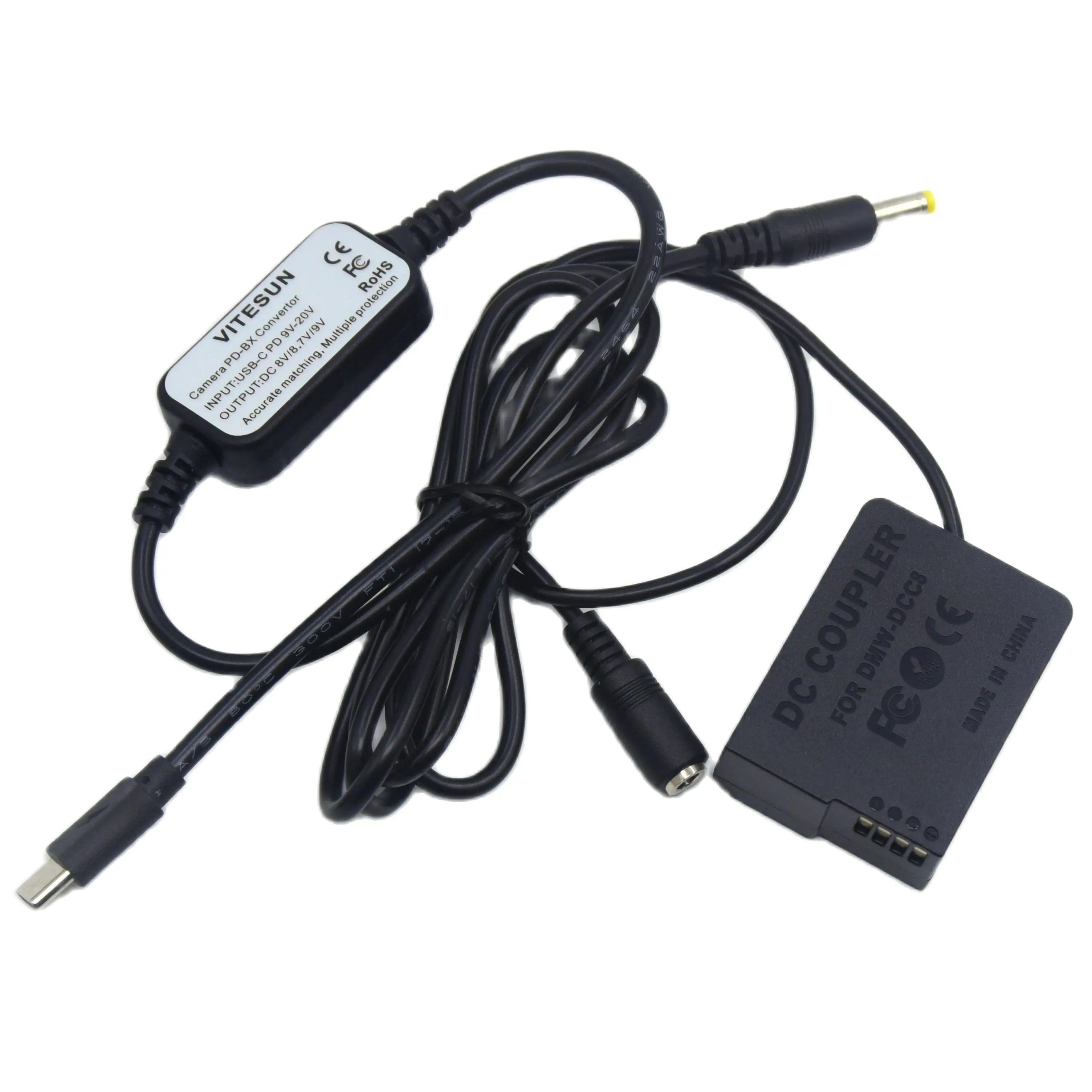 USB Type C to DC Cable+DCC8 DC Coupler Full Decoded BLC12 Dummy Battery for Lumix DMC-GH2 GH2K GH2S FZ200 FZ1000 GX8 G5 G6
USB Type C to DC Cable+DCC8 DC Coupler Full Decoded BLC12 Dummy Battery for Lumix DMC-GH2 GH2K GH2S FZ200 FZ1000 GX8 G5 G6