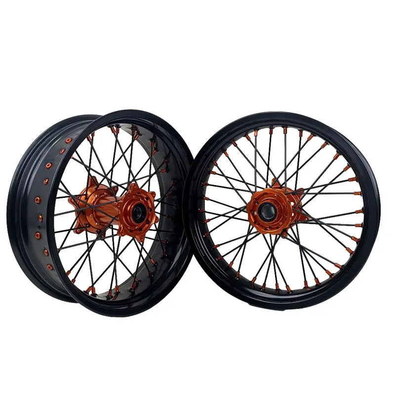 17 Inch Supermoto Wheels Rims Set Compatible With K TM 125 250 450 530cc EXC SXF XCF 2003-2024 Orange Hub Black Rim
17 Inch Supermoto Wheels Rims Set Compatible With K TM 125 250 450 530cc EXC SXF XCF 2003-2024 Orange Hub Black Rim