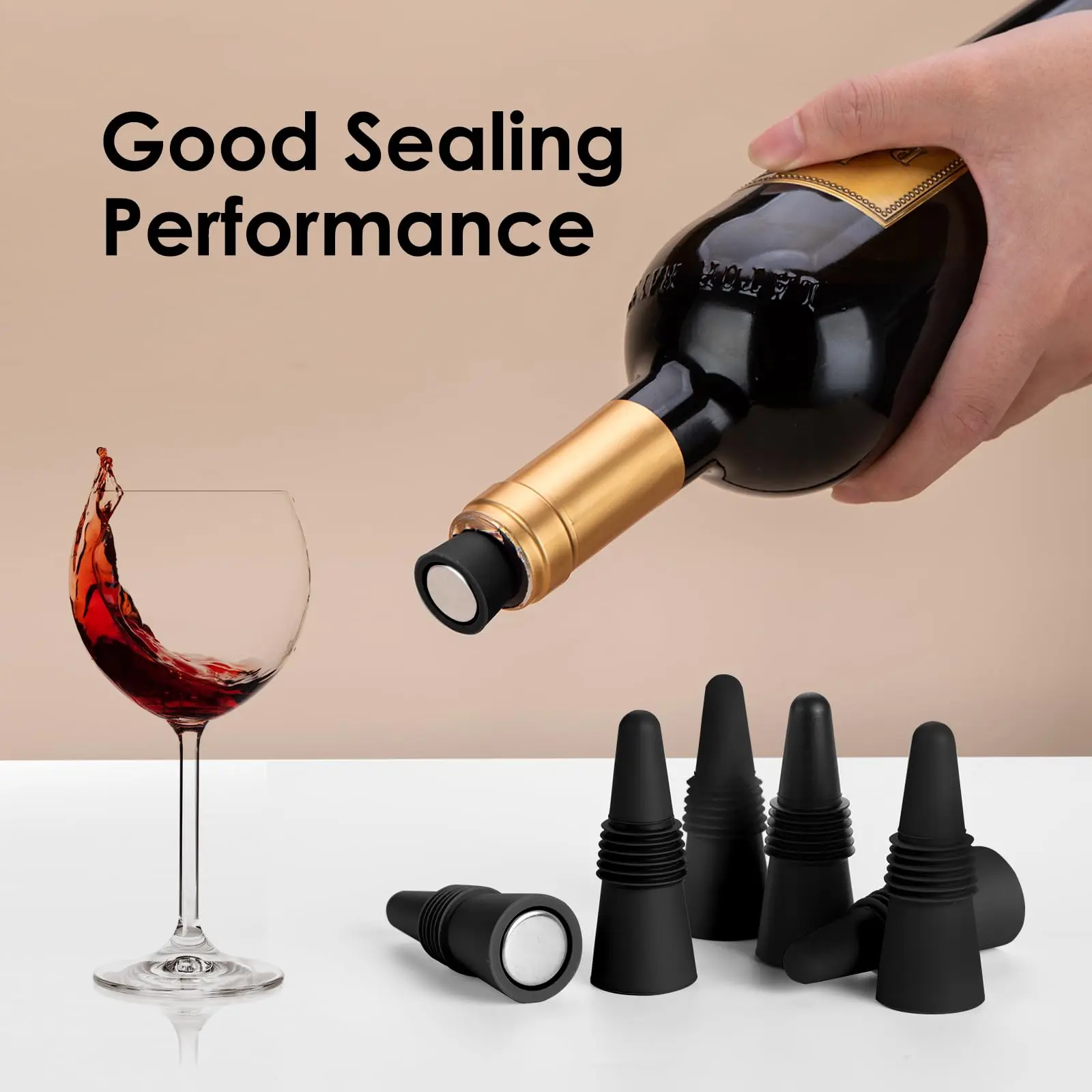 12Pcs Black Silicone Wine Stoppers with Threaded Seal Ring and Stainless Top - Suitable for Wine and Beverage Bottles - Keeping
12Pcs Black Silicone Wine Stoppers with Threaded Seal Ring and Stainless Top - Suitable for Wine and Beverage Bottles - Keeping