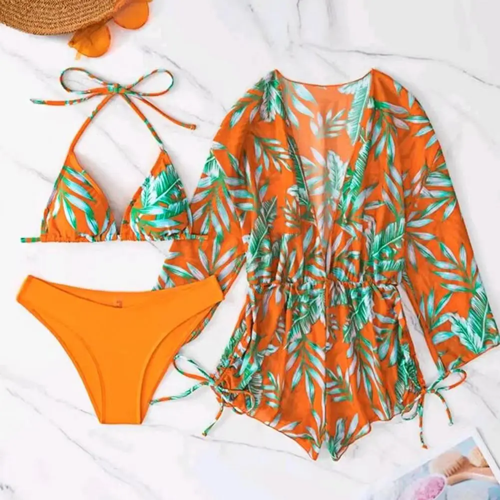 Stylish Summer Swimsuit See-through Removal Pads Women Swimwear Three-piece Women Shirring Bodysuit Cover Up Bikini Set
Stylish Summer Swimsuit See-through Removal Pads Women Swimwear Three-piece Women Shirring Bodysuit Cover Up Bikini Set