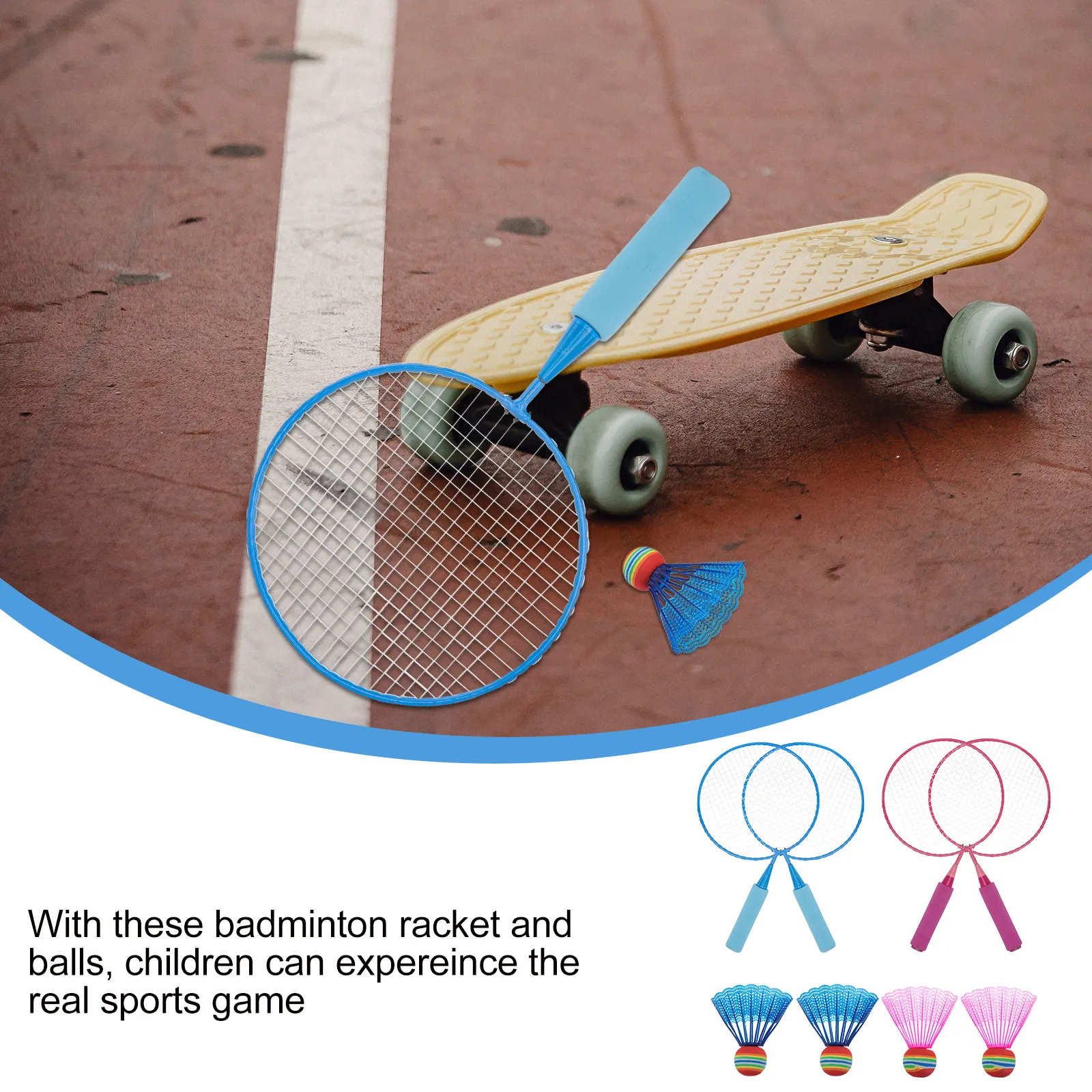 8Pcs Badminton Racket Set Kids Outdoor Sports Playing Supplies 2 Rackets 2 Shuttlecocks Lightweight Safe for Children
8Pcs Badminton Racket Set Kids Outdoor Sports Playing Supplies 2 Rackets 2 Shuttlecocks Lightweight Safe for Children