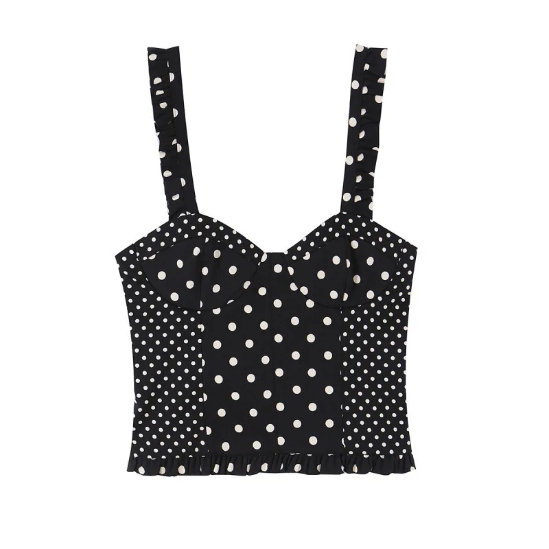 Withered Off Shoulder Polka Dot Tight Corset Style Short Suspender Top T-shirt Woman Clothes Female Clothing
Withered Off Shoulder Polka Dot Tight Corset Style Short Suspender Top T-shirt Woman Clothes Female Clothing